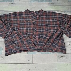 L Love Plaid Shirt/Top sz Small/Medium